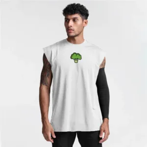 In Stock Custom Logo Over Sized T Shirt Men Sleeveless Mesh Breathable Solid Polyester Muscle Fitness Tank Top Mens