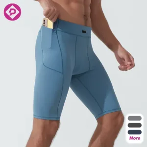 Tight High Elastic Fitness Men's Underwear Quick Dry Breathable Running Compression Shorts With Pockets