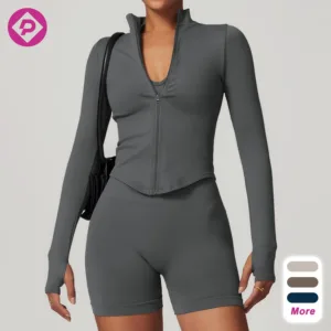 Fitness Workout Top Long Sleeve Zipper Sports Women's Coats Custom Logo Outdoor Gym Yoga Jackets for Women