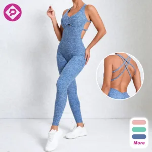 Custom Backless Scrunch Butt Yoga Jumpsuit Fitness Women Gym Clothes Sports Workout Bodysuits for Women