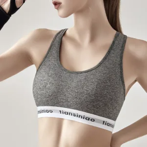 High Quality Solid Color Hollow Out Sport Bra Athleisure Workout Seamless Letter Yoga Suit Sport Wear Sports Yoga Bra