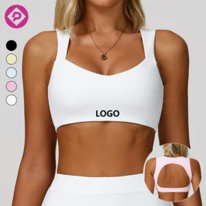 Custom Logo Women's High Support Plus Size Sports Bra Breathable Backless Padded Workout Vest Sports Bras for Gym