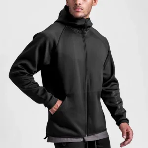 Outdoor Sports Gym Running Waterproof Coat Oversized Cotton Polyester Blank Hoodie Patch Full Zip up Anorak Jackets Men
