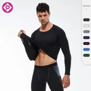 Custom New Silk Soft Dry Fitting O Neck Established Long Sleeve Light Weight Grey Gym Wear Men Running Shirt
