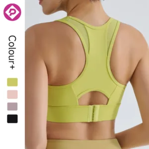 Custom Sportswear Gym Running Underwear High  Ice Silk Plus Size Push up Strap Mesh Sports Bra