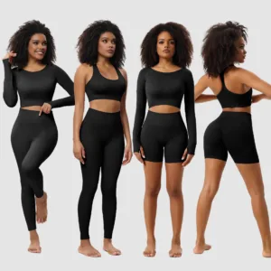 Custom Fabric New Renewable Yoga Wear Suit Slimming Fit Recyclable High Waist Yoga Set Fitness Women