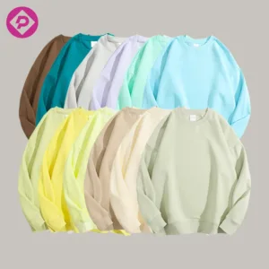300 Gsm Women Men and Children Pullover Double Sided Cotton Crewneck Drop Shoulder Unisex Oversized Sweatshirts
