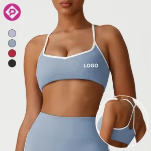 Naked Feeling Cross-Back Sports Bra Shockproof Yoga Bra for Women High-Elastic Workout Fitness Bra
