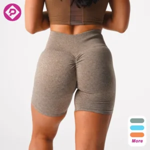 Plus Size Ribbed High Waist Yoga Shorts Butt Lift Skin-friendly Workout Beach Booty Gym Shorts for Women