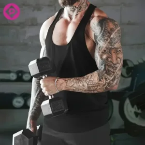 Custom Logo Men's Long Line Tank Tops Gym Sleeveless Muscle Vest Men Bodybuilding Tank Tops Y Back Stringer Vest