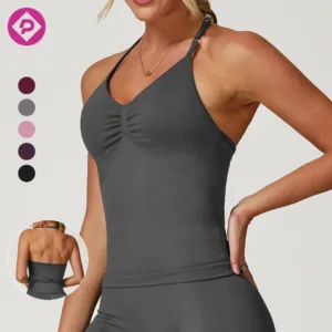 Hot Sale Backless Quick Dry Ladies Tank Top Gym Fitness High Quality Active Stretch Breathable Women's Yoga Tops