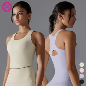 High  Hollow Back Fitness Yoga Bra With Pad Women Gym Sport Activewear Workout Training Crop Top