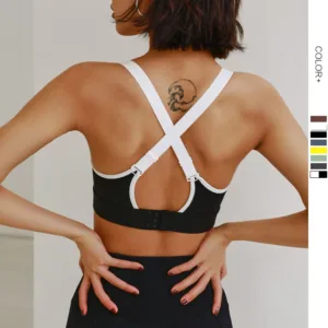 Custom Womens Outdoor Gym Fitness Underwear Solid High Support Push up Running Cross Bra Sports Bra for Women