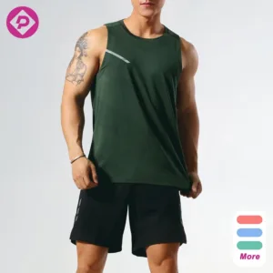 Mens Fitness Breathable Slim Sports Trend Summer Sleeveless T Shirt Trendy Sleeveless Gym Fitness Tank Top