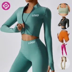 Hot Sale 5 Pieces Set Top and Bottom Gym Fitness Suit Women Workout Sports Wear Blank Custom Logo Yoga Set