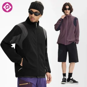 Premium Quality Stand Collar Windbreaker Biking Jackets Custom Splice Design Men's Casual Sports Jacket