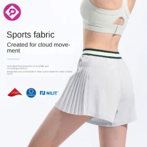 High Quality Women Summer Outdoor Tennis Shorts Skirt Golf Pickleball High Waist 2 in 1 Running Shorts With Pocket