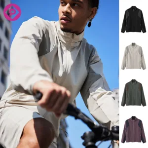 Contrast Color Windbreaker Jacket Zipper Quick Dry Sports Jackets Custom Design Men's Biking Jackets