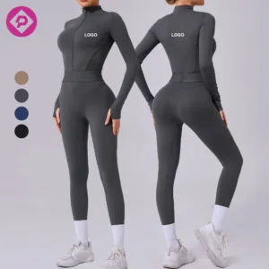 Women's Half Zip up Long Sleeve Sports Jumpsuit Outfits Tummy Control Mesh Patchwork One Piece Workout Yoga Romper