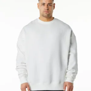 Custom Logo Winter Men 400GSM Sports Gym Thickened Fleece Sweatshirt Long Sleeve Blank Crew Neck Oversize Sweater