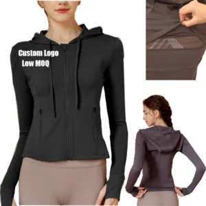 Women Sports Tops Full Zip up Hoodie Sportswear Outwear Track Running Moisture Wicking Gym Jacket Women with Pockets