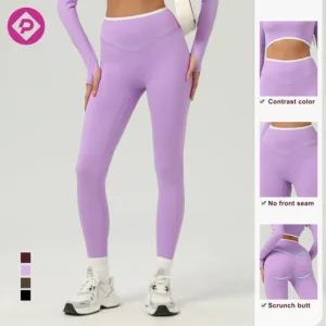 New Style Women High V Waist Tummy Control Summer Gym Tights Breathable Ankle Length Butt Lift Yoga Leggings
