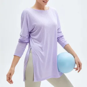 Summer Blank Women Sport Outfits Activewear Cool Fabric Pilates Lightweight Loose Running Yoga Top Long Sleeve T-Shirt