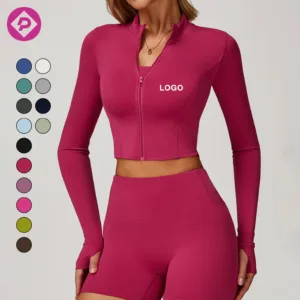Wholesale Zip-Up Running Women Long-Sleeve Workout Tops Sports Breathable Quick Dry Outdoor Sports Yoga Jacket