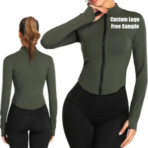 Workout Gym Clothing Outfits Full Zip up Athletic Running Lightweight Track Jacket Women Active Fitness Yoga Wear