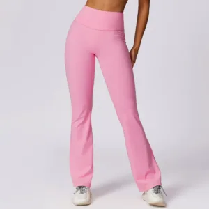Wholesale High Waist Solid Bootcut Bell Bottom Yoga Pants Basic Solid Wide Leg Slim Fit Soft Flare Leggings for Women