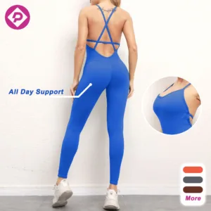 New Arrival Gym Fitness Sets Bodysuits Workout Yoga Clothings Women's One Piece Yoga Jumpsuit