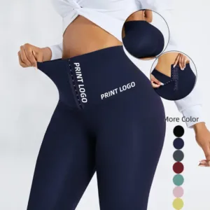 Women Sweat Pants Waist Trainer Corset Seamless Slimming Shapewear Sauna Leggings High Waist Breasted Yoga Gym Pants