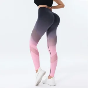Hot Sale Women Sports High Waist Seamless Mesh Tights Butt Lifting Gym Tie Dye Elastic Gradient Sports Yoga Leggings