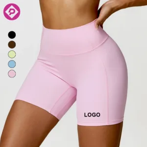 Custom Butt Lifting Workout Nylon High Waist Yoga Biker Shorts Gym Fitness Summer Women Black Yoga Shorts