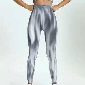 Wholesale Women High Waist Print Yoga Leggings Workout Aurora Pants Moisture Wicking Breathable Tie Dye Leggings