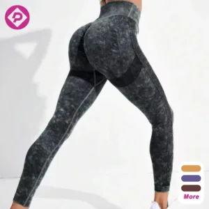 Sand Washed V High Waist Scrunch Butt Yoga Pants Seamless Hip Lift Sports Gym Women Running Fitness Leggings