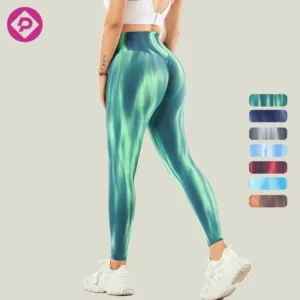 New Arrival Summer Women Short Leggings Yoga Workout Running Seamless Aurora Print Tie Dye Leggings