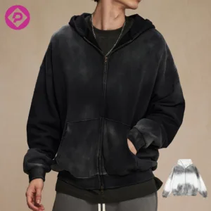 420 Gsm Unisex French Terry Blank Heavyweight Sweatshirts Washed Oversized Custom 100% Cotton Men's Hoodies