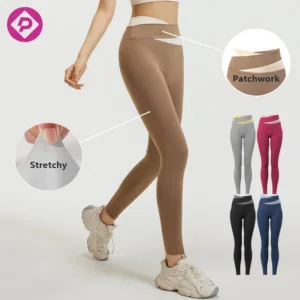 Patchwork High Waist Yoga Pants Lift Fitness Fitness Trousers Running Sports Stretchy Yoga Leggings