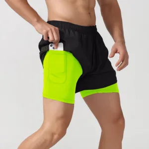 Wholesale Mesh Shorts 2 in 1 Double Layer Track Loose Quick Dry Basketball Training Sweat Gym Shorts Men