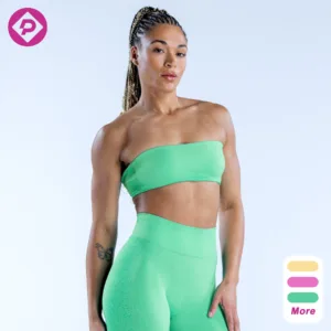 Custom Logo Tube Top Bandeau Sports Bra Yoga Women's Workout Sportswear Gym Activewear Seamless Bras