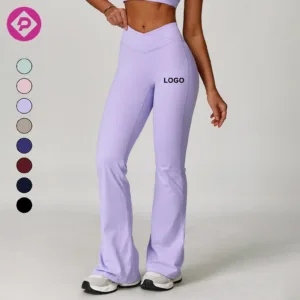 Elastic Flare Workout Yoga Pants Sportswear Wholesale Push up Yoga High Waist Fitness Gym Leggings for Women