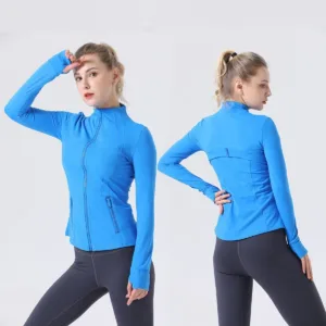 Outdoor Workout Fitness Yoga Top Long Sleeve Zipper Running Coat DOPA Color Workout Yoga Jackets Women